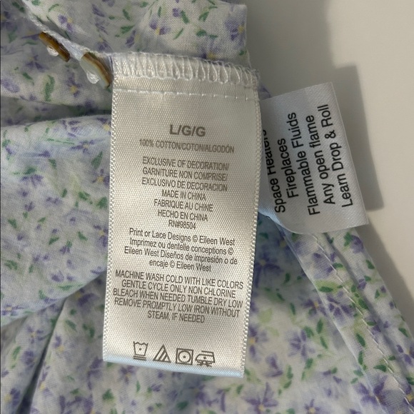 Eileen West Blue Floral Chemise - Picture 7 of 7